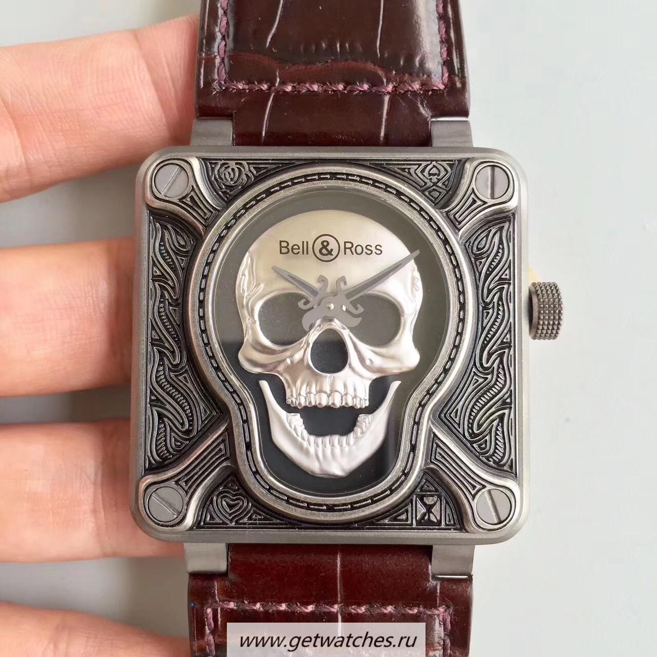 Perfect Replica Bell & Ross BR 01 Burning Skull Noob Factory SS Black Dial M9015