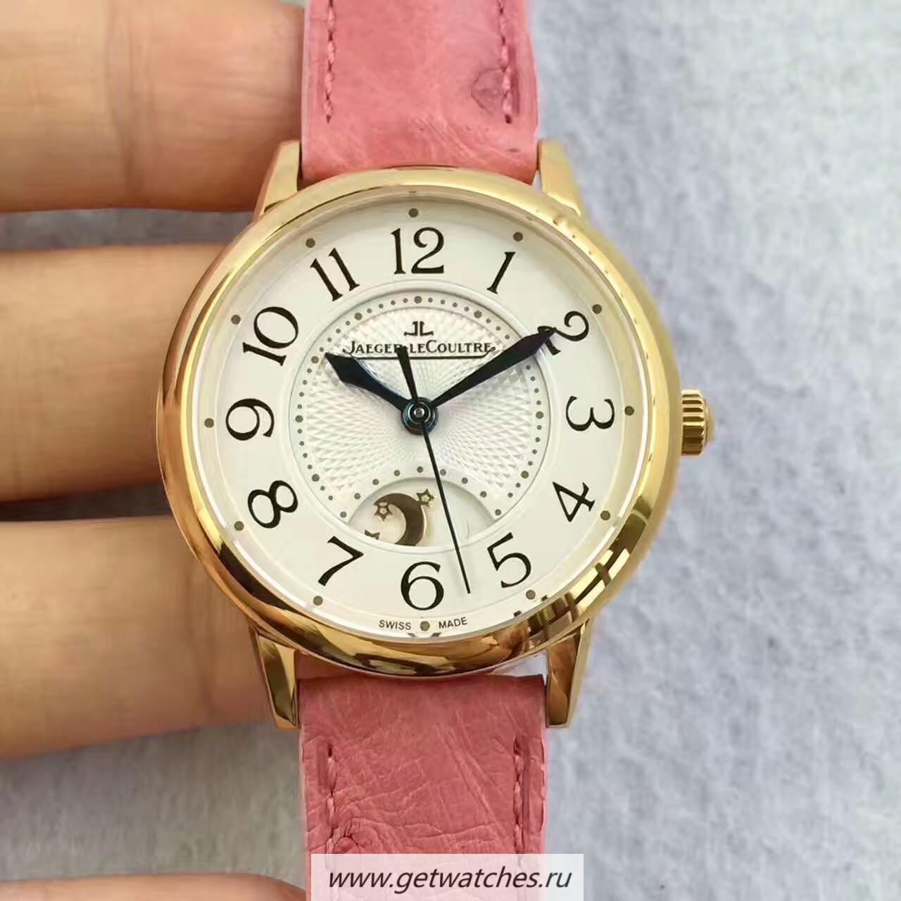 Perfect Replica Jaeger-LeCoultre Ladies Rendez-Vous Night & Day Medium 3441420 Noob Factory Yellow Gold White Dial 898A/1