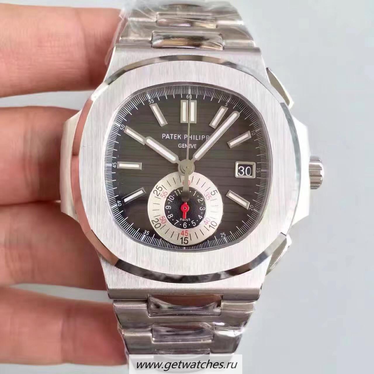 Copy Pat*k Phi1i*pe Nautilus Chrono 5980 JF SS Black Dial CH28-520C