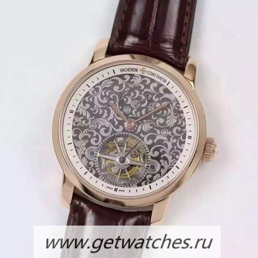 Copy Vacheron C0nstan1n Patrimony Tourbillon Rose Gold White Dial Tourbillon