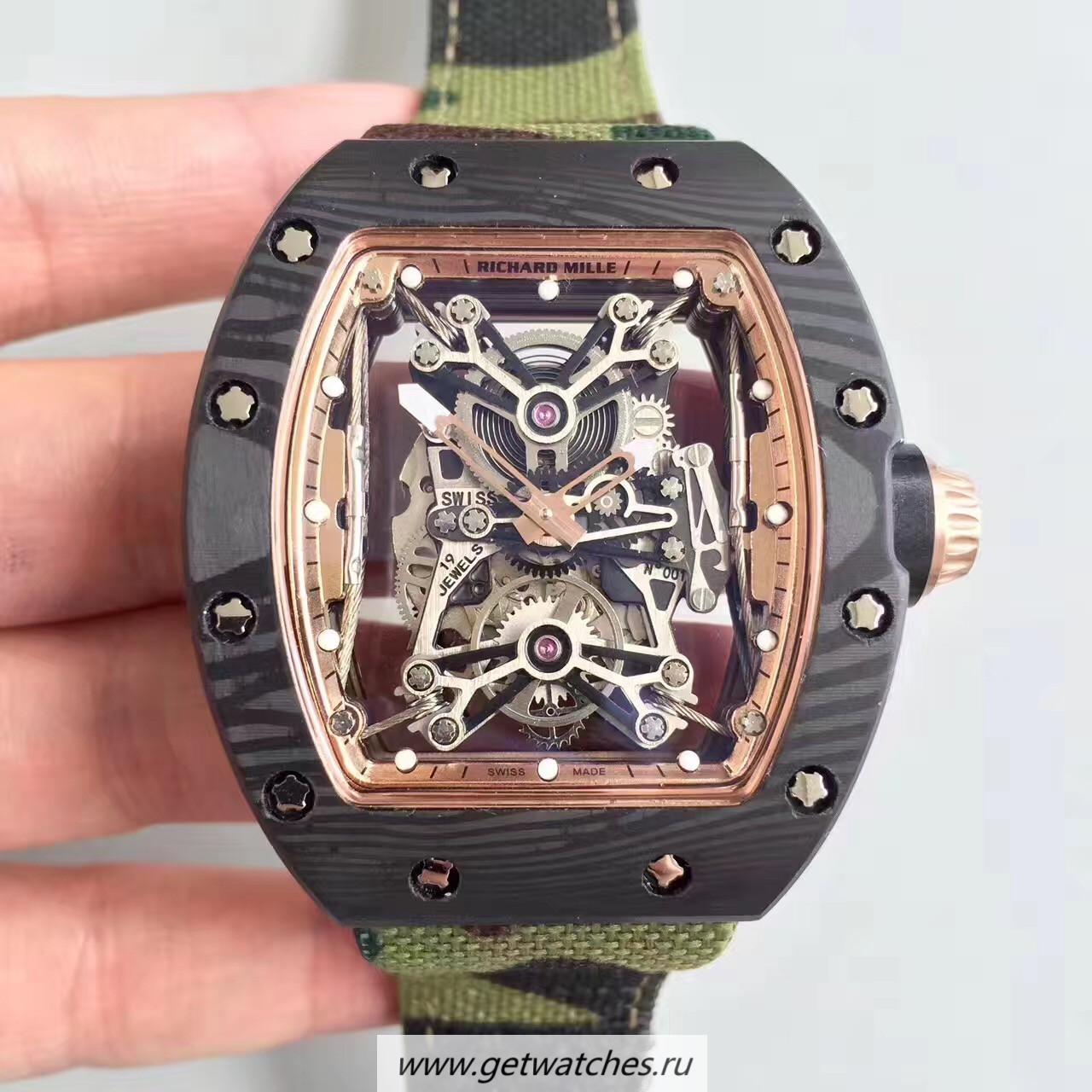 Best Price Richard Mille RM50-27-01 NTPT KVF Black Forged Carbon Gold & Skeleton Dial M9015