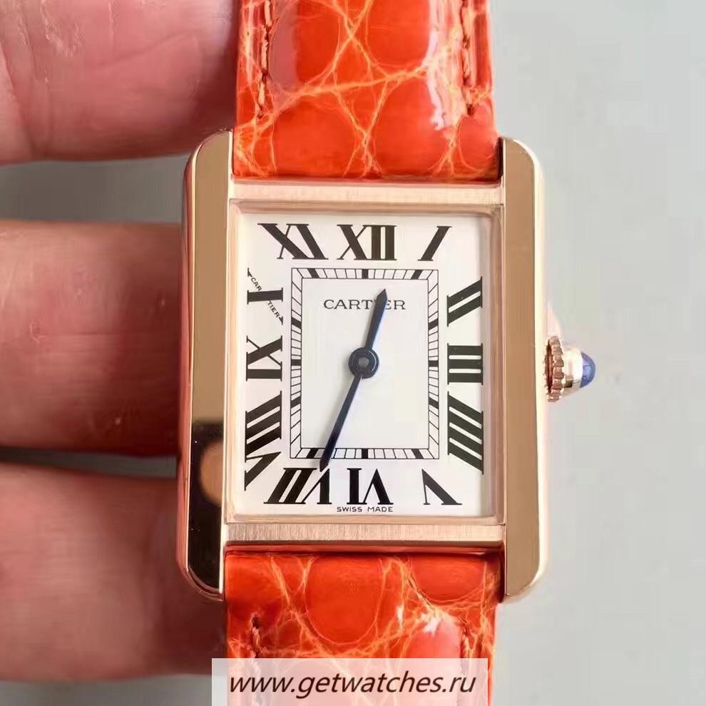 Perfect Replica Ca*t1er Tank Solo Ladies W5200003 27mm x 34mm TWF Rose Gold White Dial Quartz